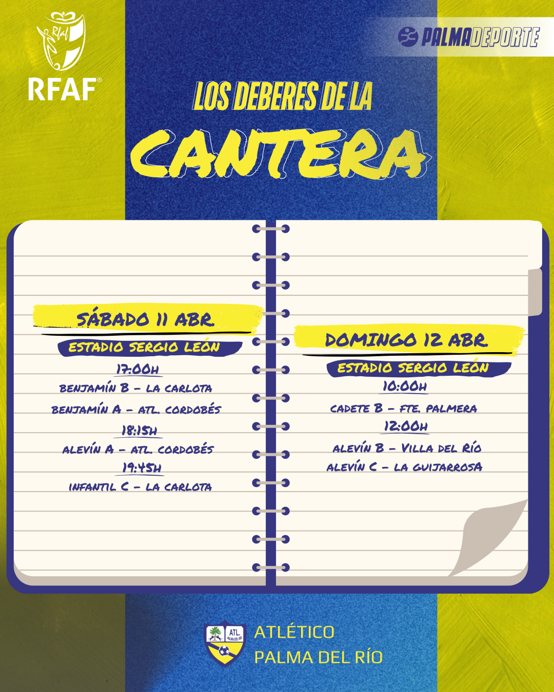 Los deberes de la cantera (11/4 al 12/4)